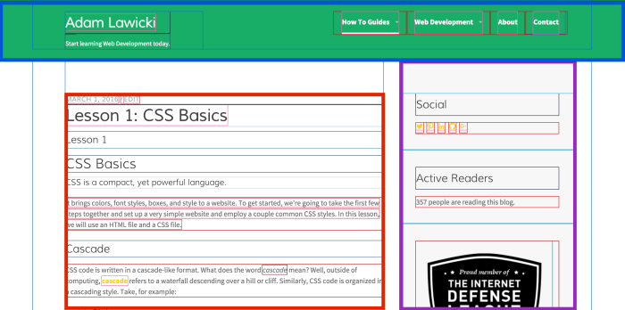 CSS Box example